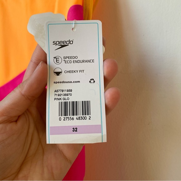 Speedo NWT Womens Swimwear - Pink and Orange size small - Picture 8 of 9